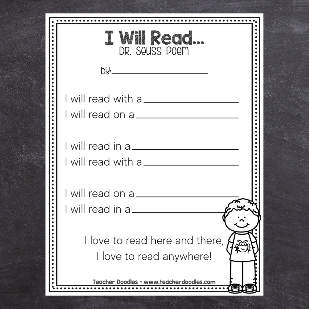 Dr. Seuss I Will Read Poem – Teacher Doodles
