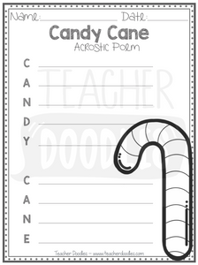Candy Cane Acrostic Poem Teacher Doodles