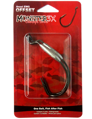 Monster 3X Weighted Worm Hook – Master Angler