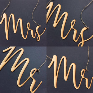 Mr And Mrs Timber Wedding Chair Signs Wedding Decoration Wedding Decor