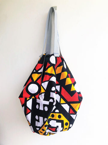 Sac shoulder colorful eco bag, African fabric and batik handmade 