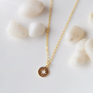 Mini star disc necklace
