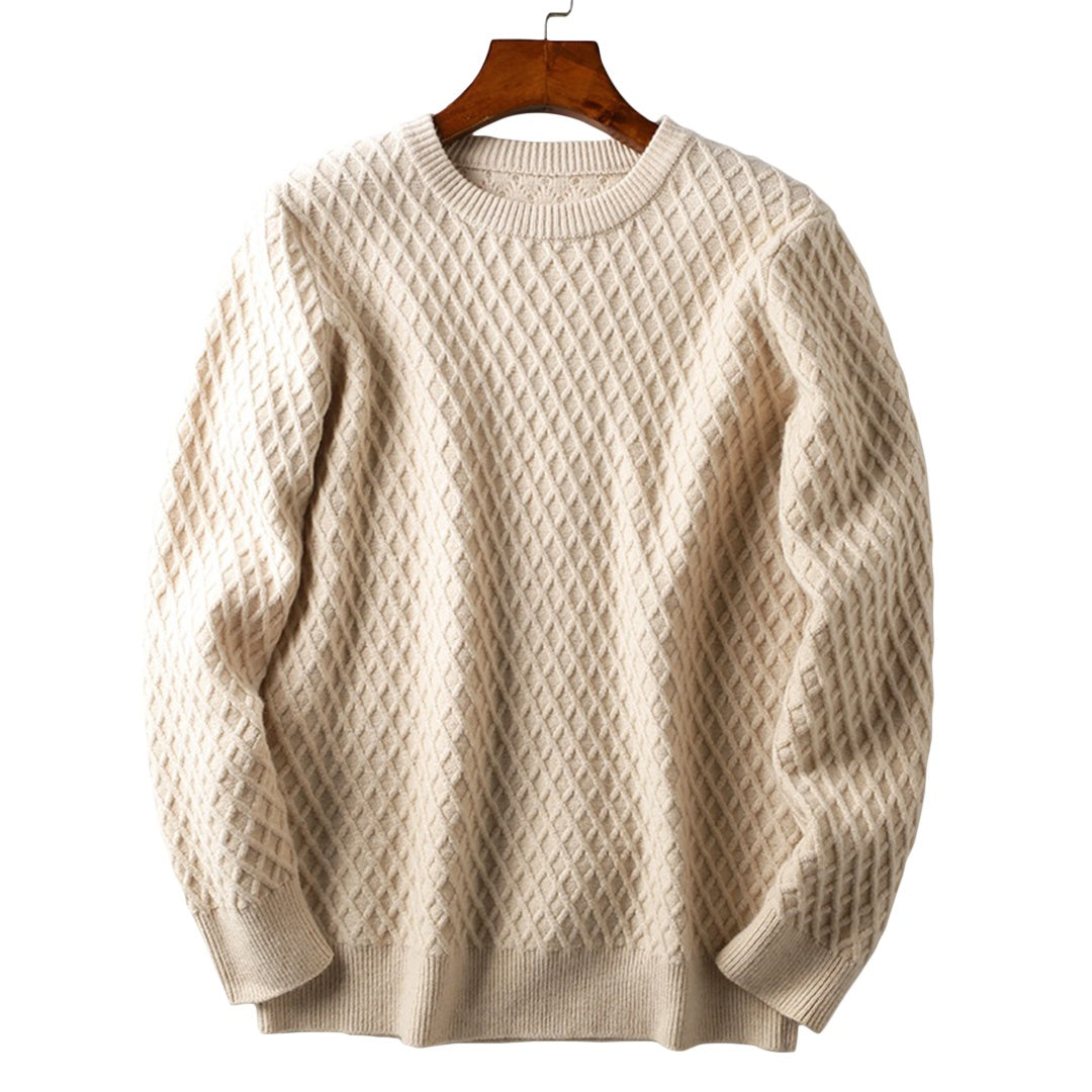 Pologize™ Rhomboid Pattern Knitted Sweatshirt