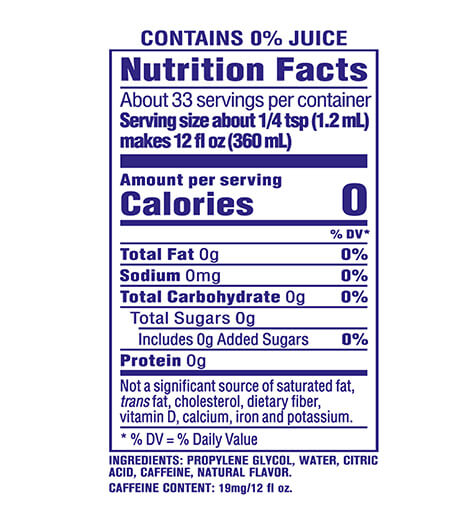 nutrition label