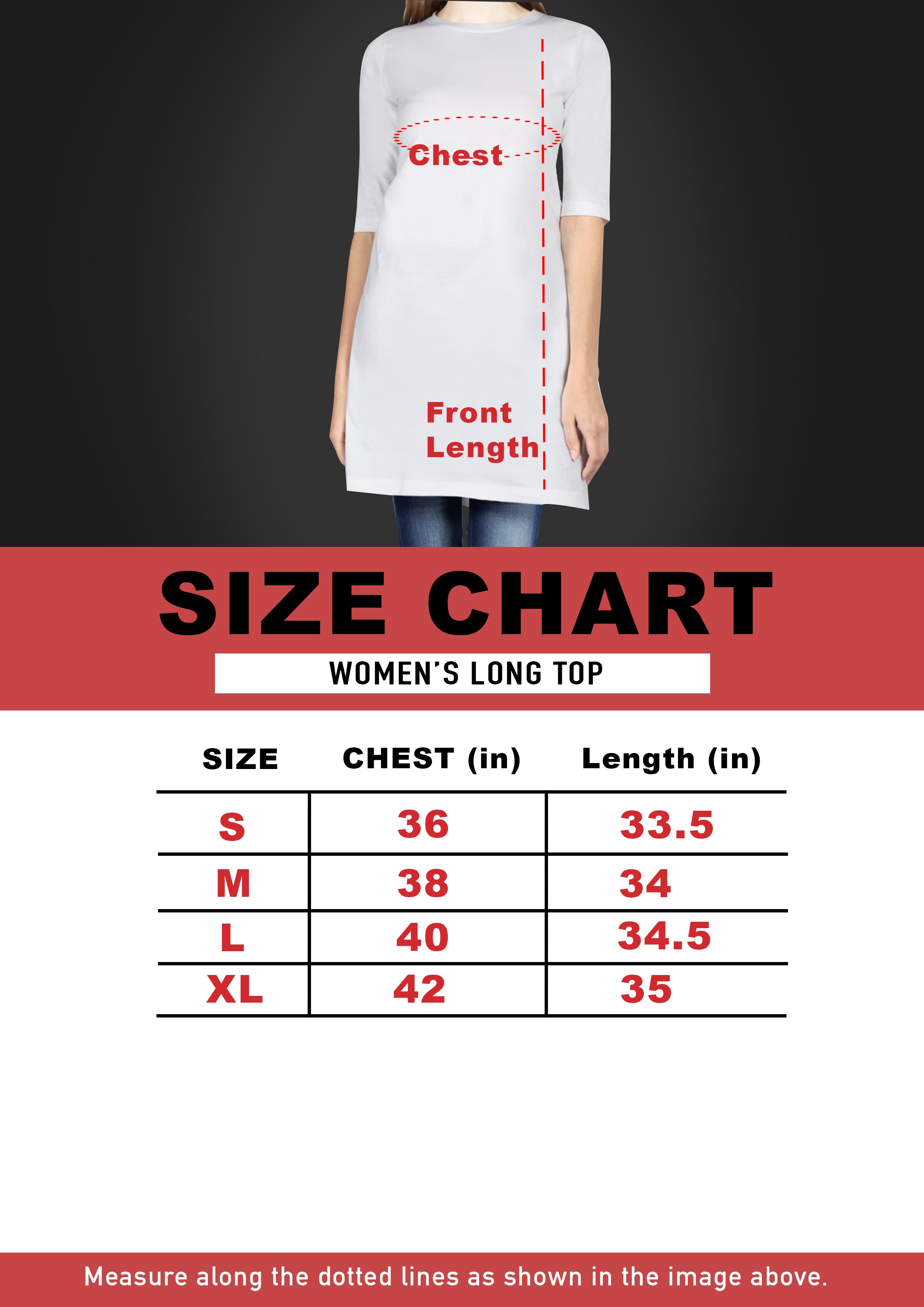 Film Patients Tshirt Dress Size Chart