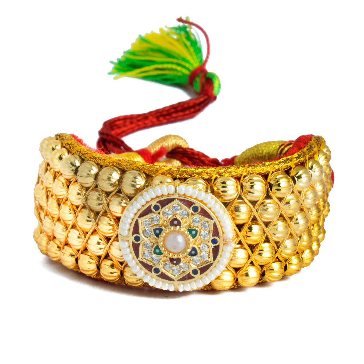 Royal RajputiGold plated zadau work Punsi Pocchi Hand Bracelet – Meira ...