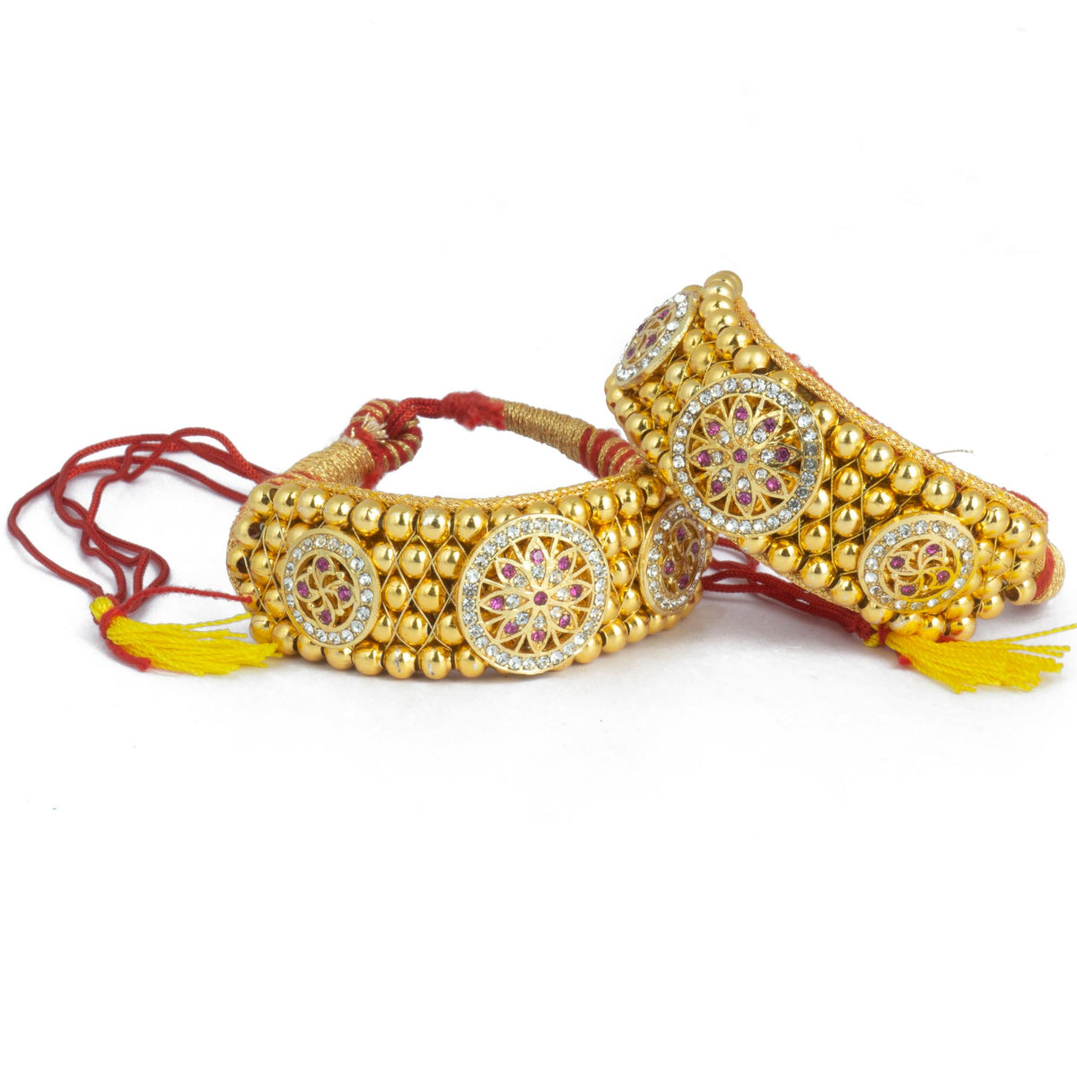 Royal Rajputi Gold plated Punsi Pocchi Hand Bracelet – Meira Jewellery