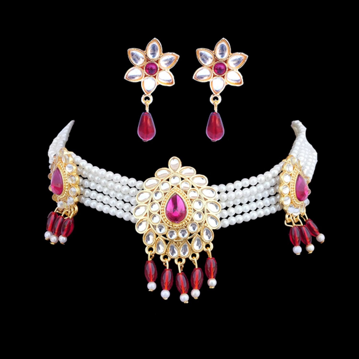 Ethnic Moti Chik Choker Set for Girls and women â Meira Jewellery