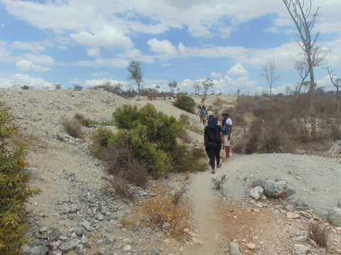 on the march to the actual mining area