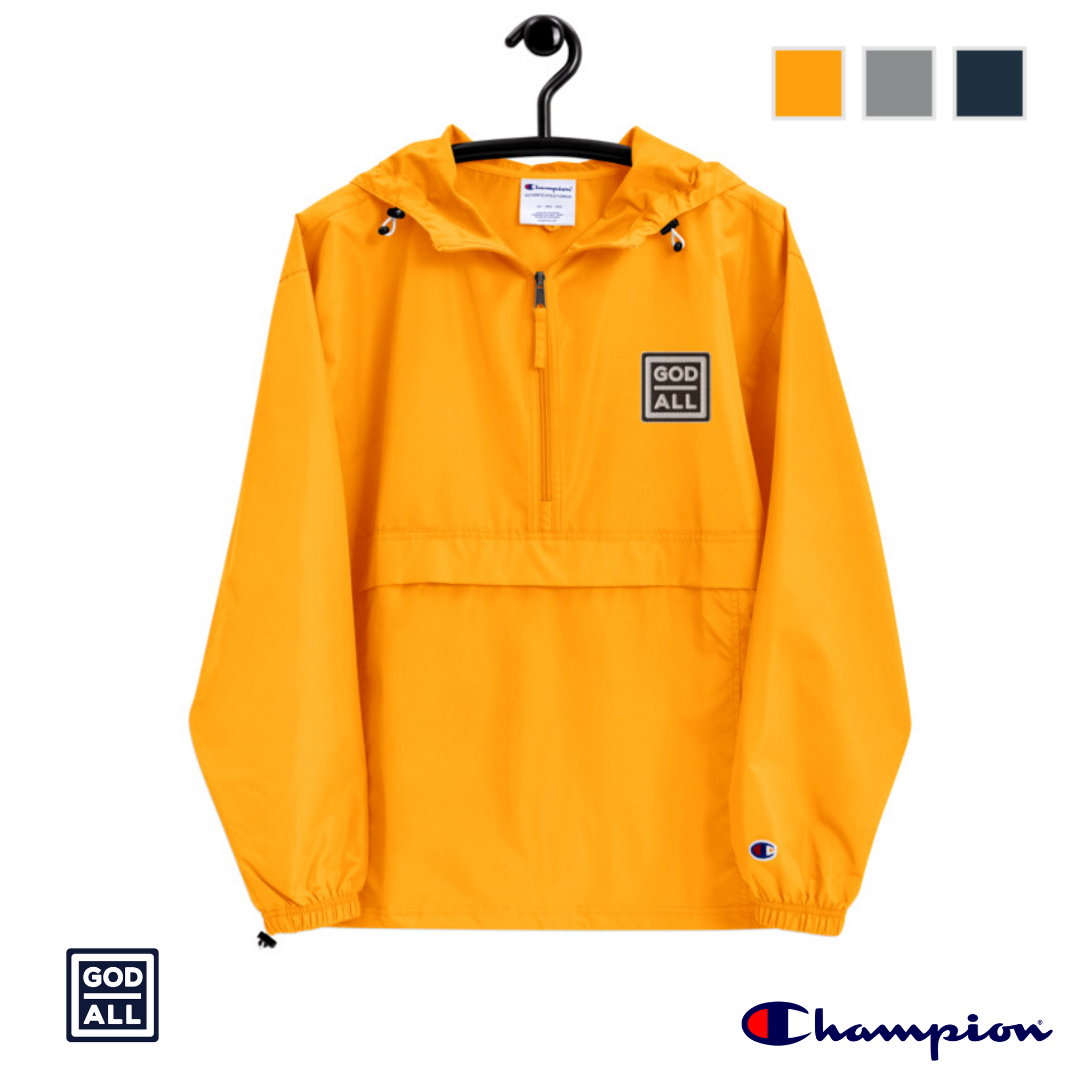 champion windbreaker yellow