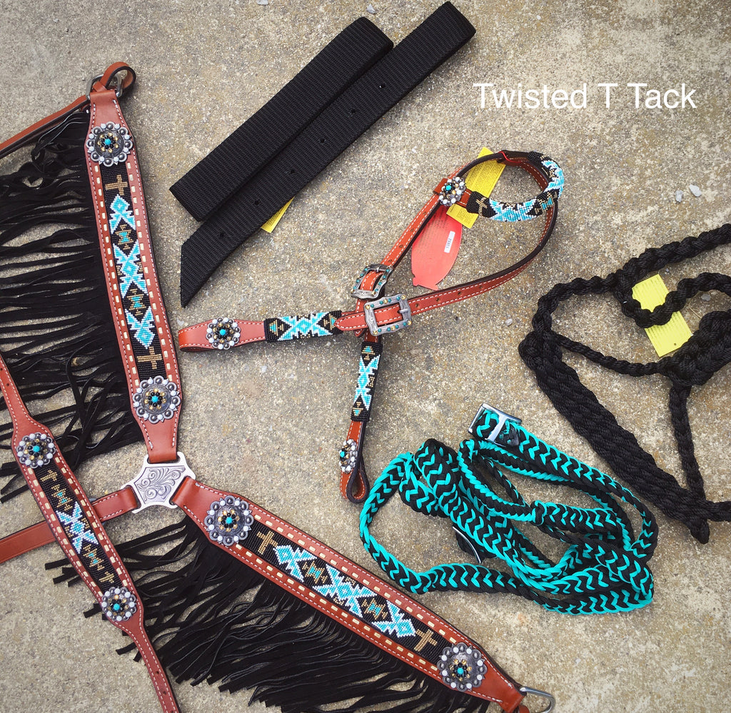 Hair on Hide Inlay Tack Set – Twisted T Tack