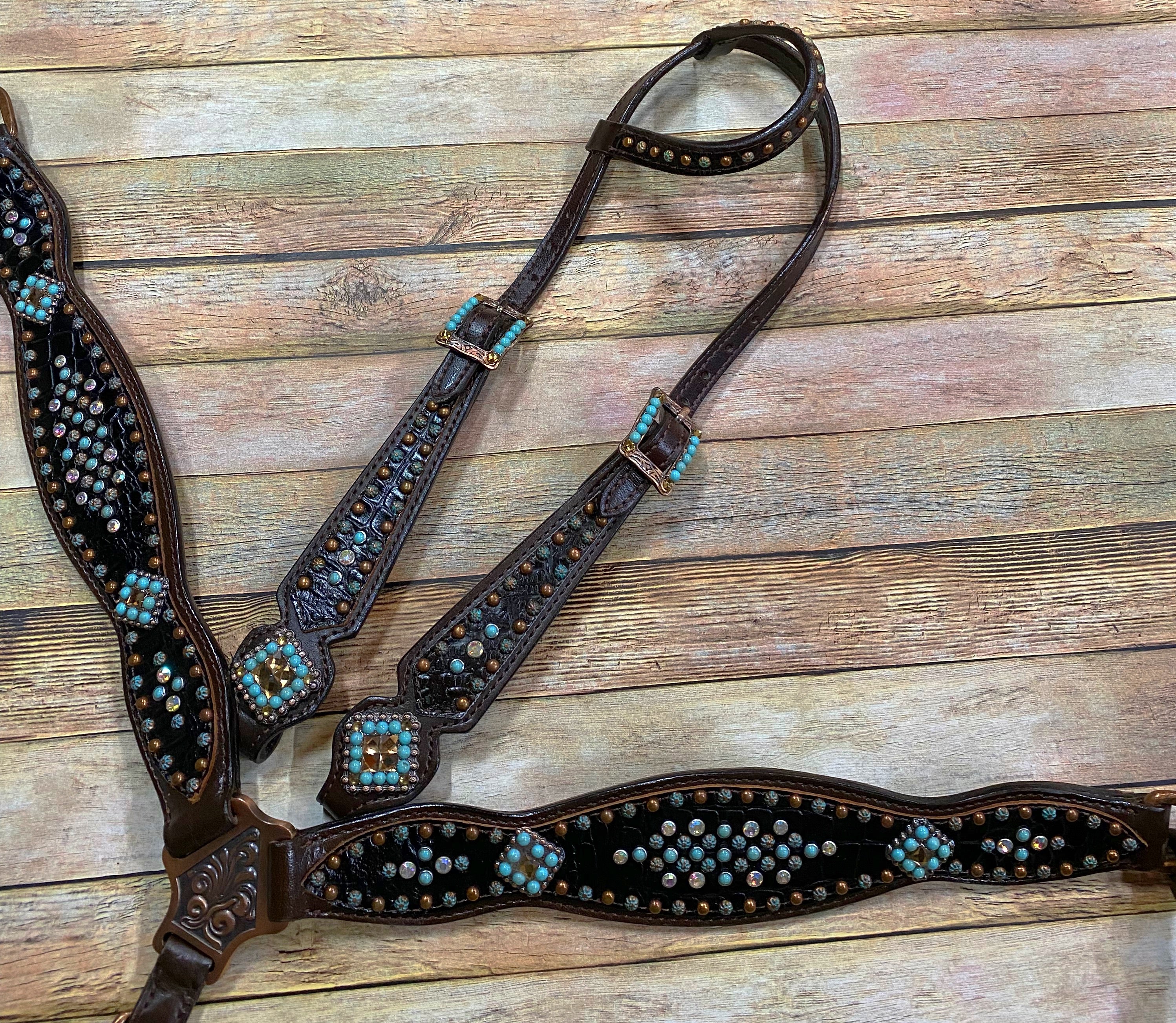 Black Bling Gator Bronc Halter – Twisted T Tack