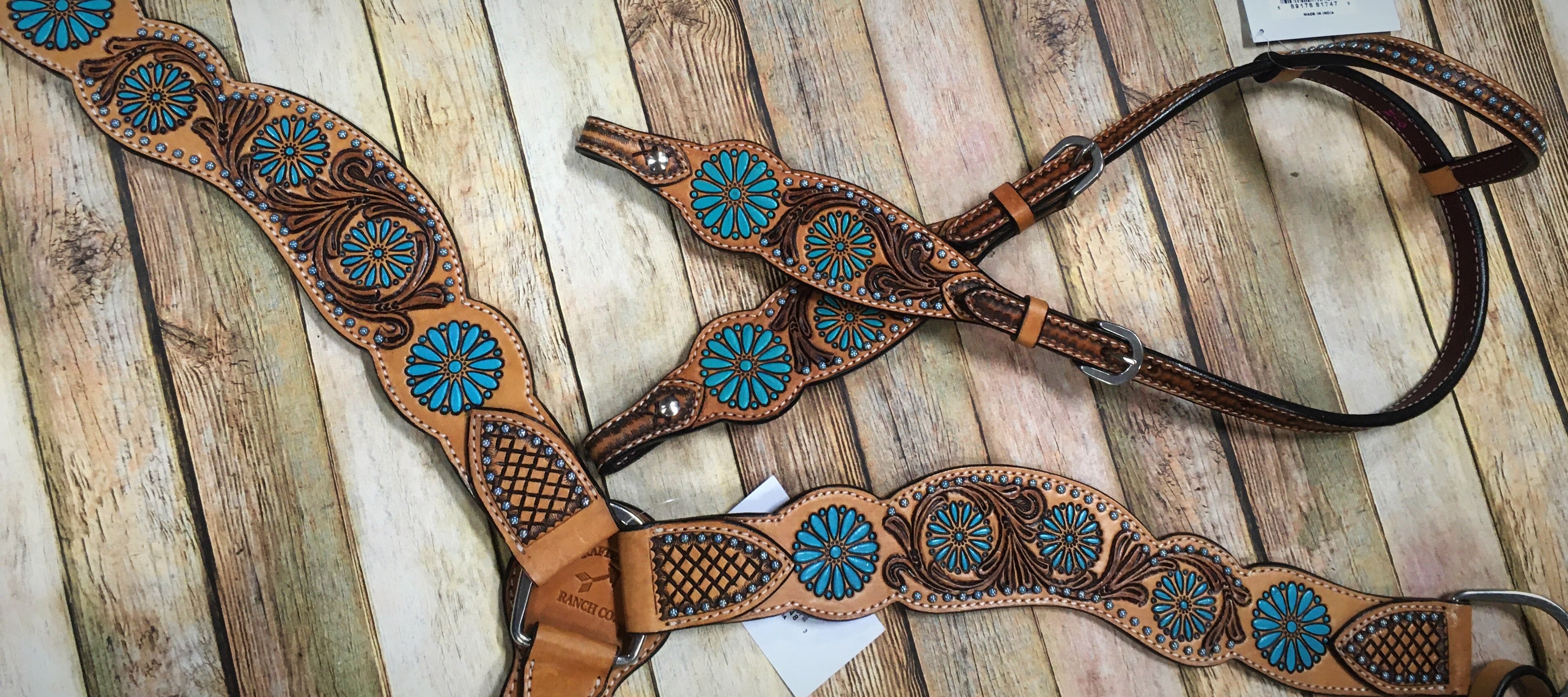 Turquoise Scroll Bronc Halter – Twisted T Tack