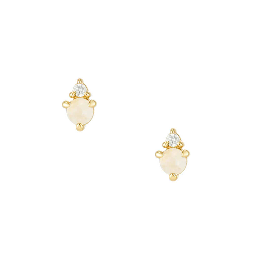 Mod + Jo Camden Stud Earrings, Moonstone