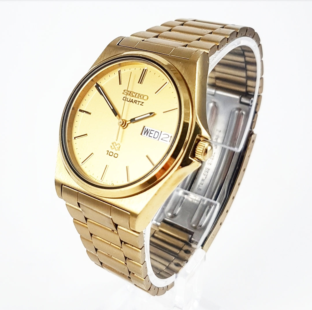 Total 83+ imagen seiko quartz sq 100 gold watch - Thptnganamst.edu.vn