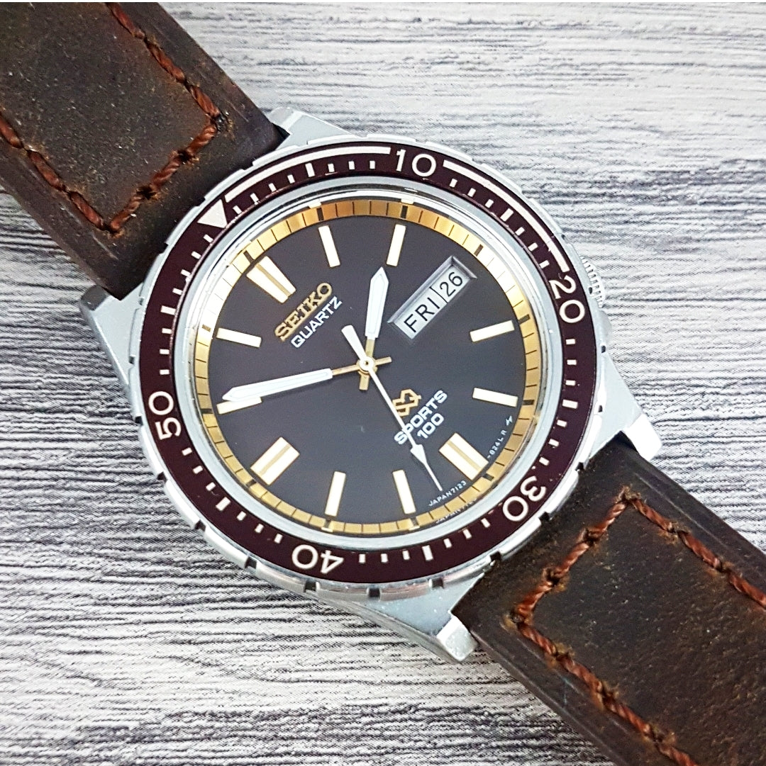 1979 Seiko Quartz SQ Sports 100 7123-823B 'Root Beer' – Mornington Watches