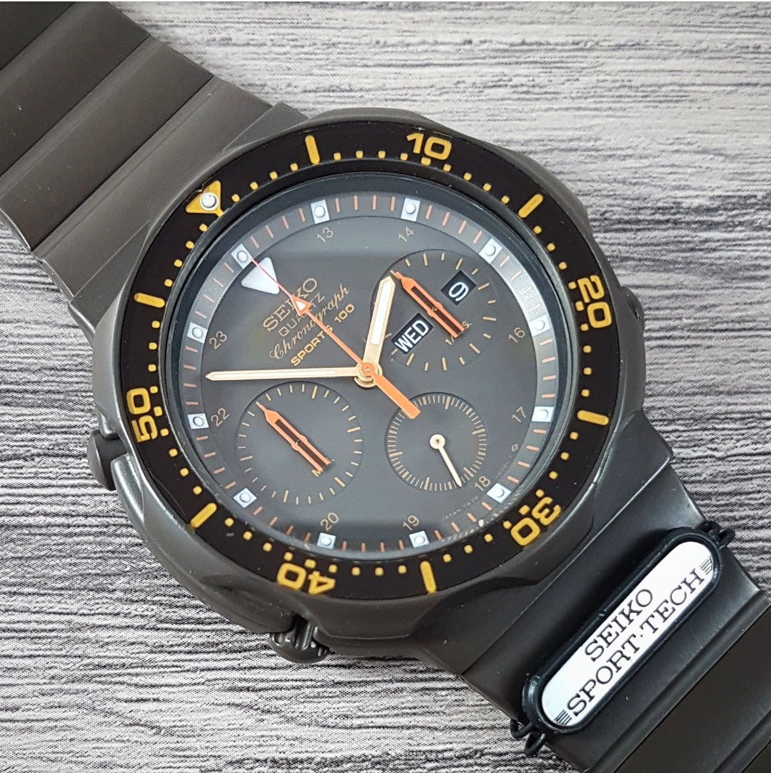 1985 Seiko SQ Sports 100 7A38-6020 Quartz Chronograph – Mornington Watches