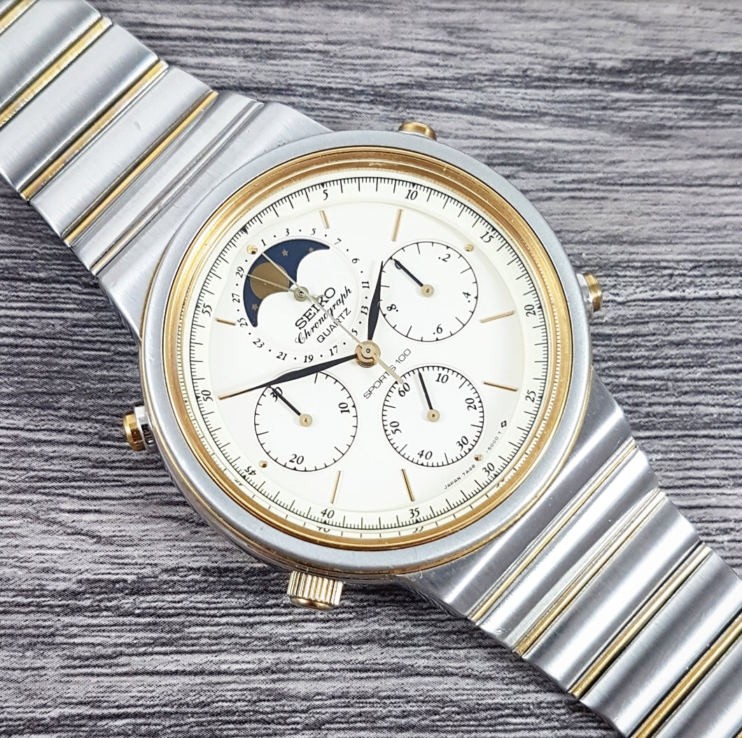 1986 Seiko SQ 7A48-5000 Sports 100 Quartz Chronograph – Mornington Watches