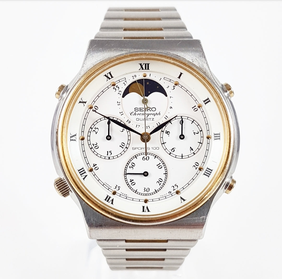 1986 Seiko SQ 7A48-7000 Sports 100 Quartz Chronograph – Mornington Watches