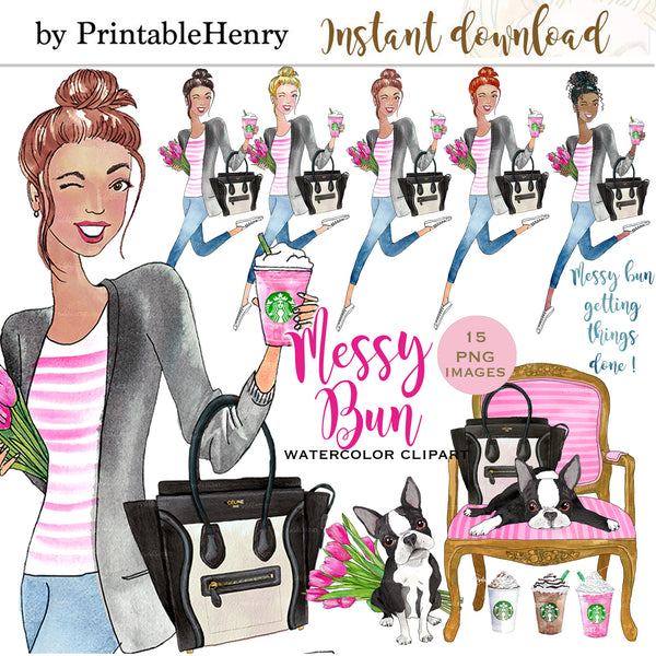 Instant download Vuitton, Chanel and Birkin bag. Designer purse watercolor  clipart at PrintableHenry on .