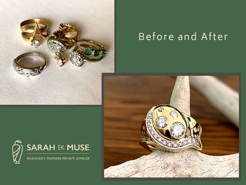 Before and After Jewelry Re-design | Custom Diaimond Ring | Bespoke Jewelry