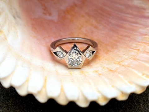 Julia's custom, one-of-a-kind platinum & diamond engagement ring