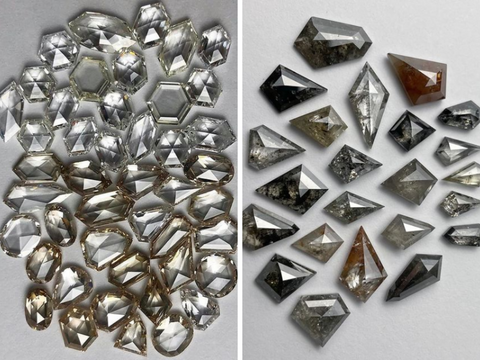 Salt & Pepper Diamonds | Champagne Diamonds | Opalescent Diamonds | Rose Cut Diamonds