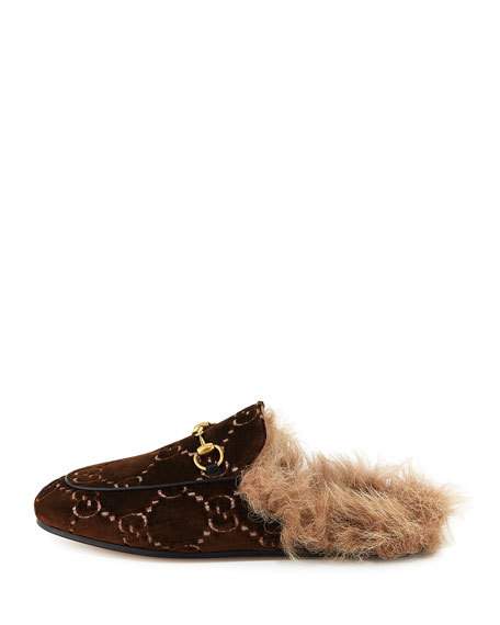 gucci loafers with fur