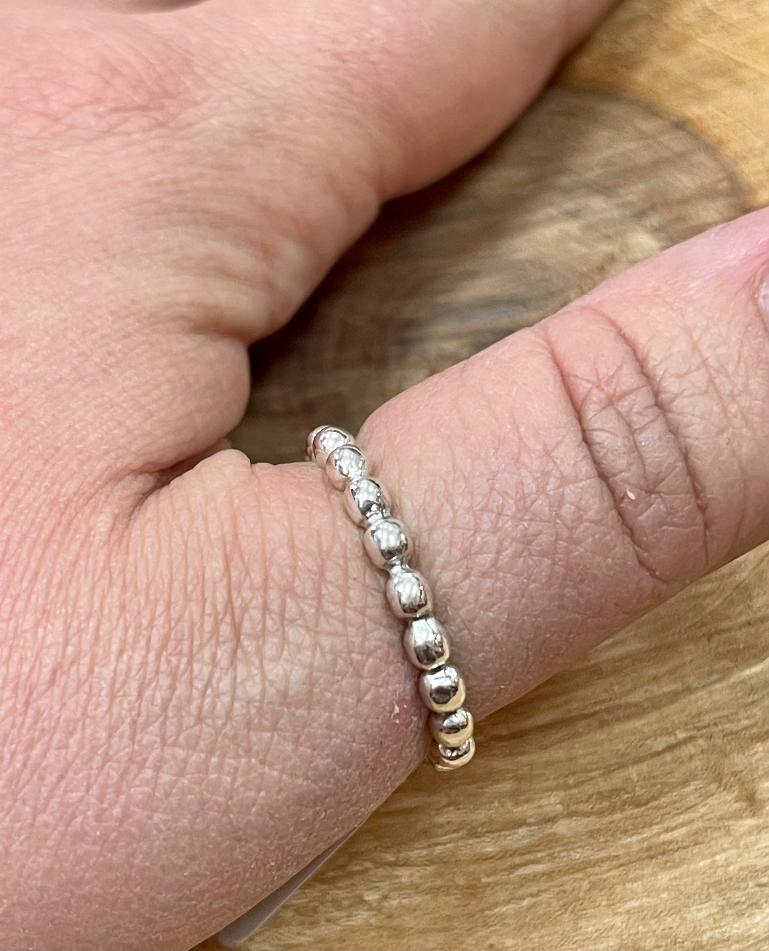 Sterling Beaded Stacker Ring