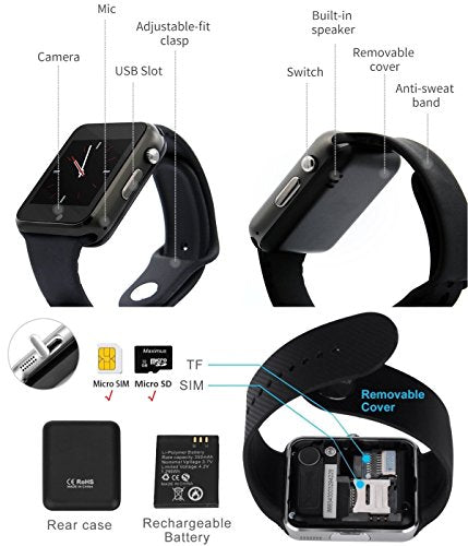 bluetooth smart wrist watch for android samsung