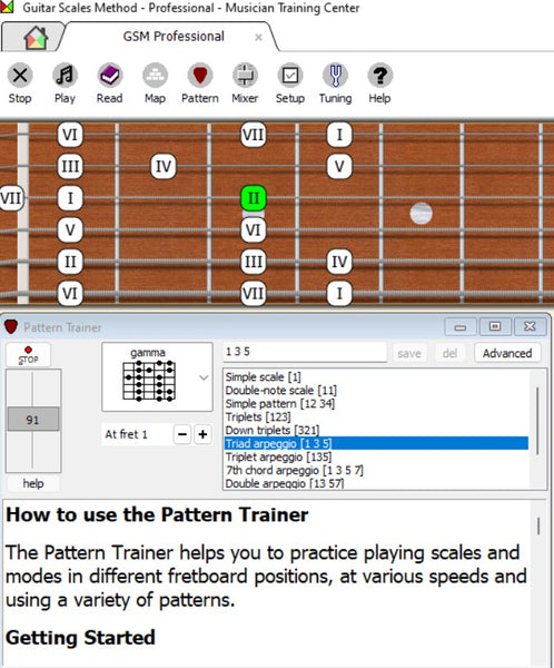 guitar scales pattern trainer