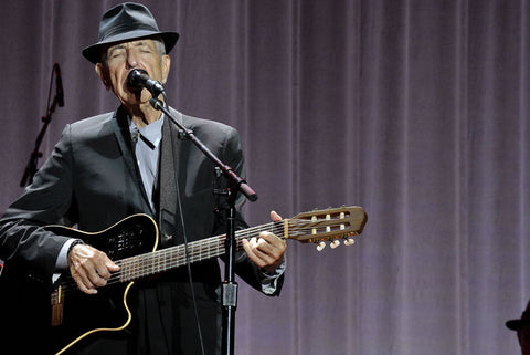 Leonard Cohen and his Godin guitar