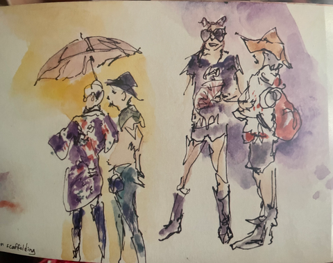 Burning Man 2022 Painting Watercolor Urban Sketching - Soul Journal - Burners