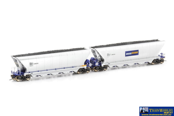 Aus-Nch50 Auscision Nheh Coal Hopper Pacific National Blue/Silver - 4 Car Pack Ho Scale Rolling