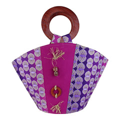 Pink purple african print bags