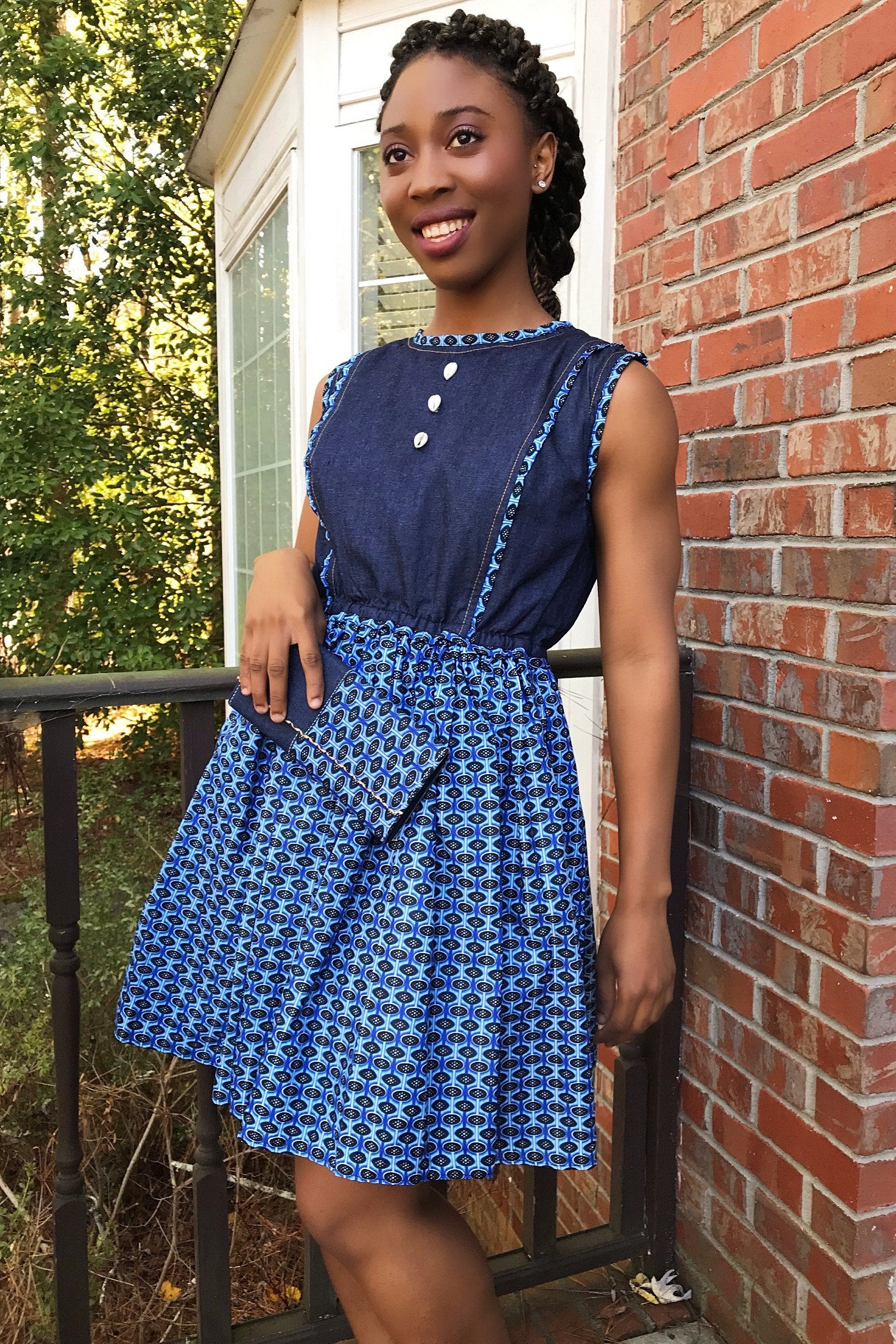 jean dresses with african print