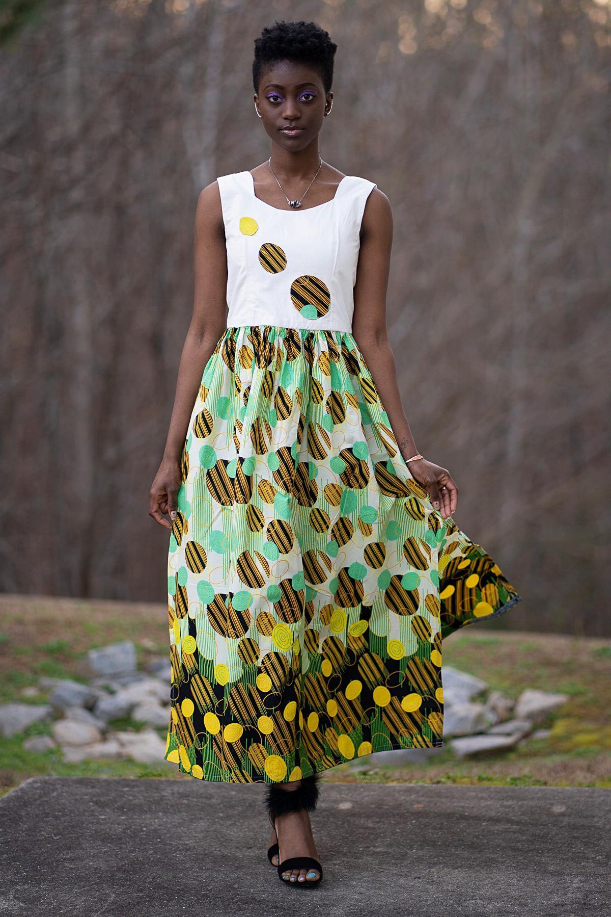 white african print dress
