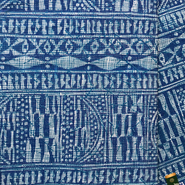 100% cotton Bamileke atoghu Ndop African Print Fabric - Navy blue ...