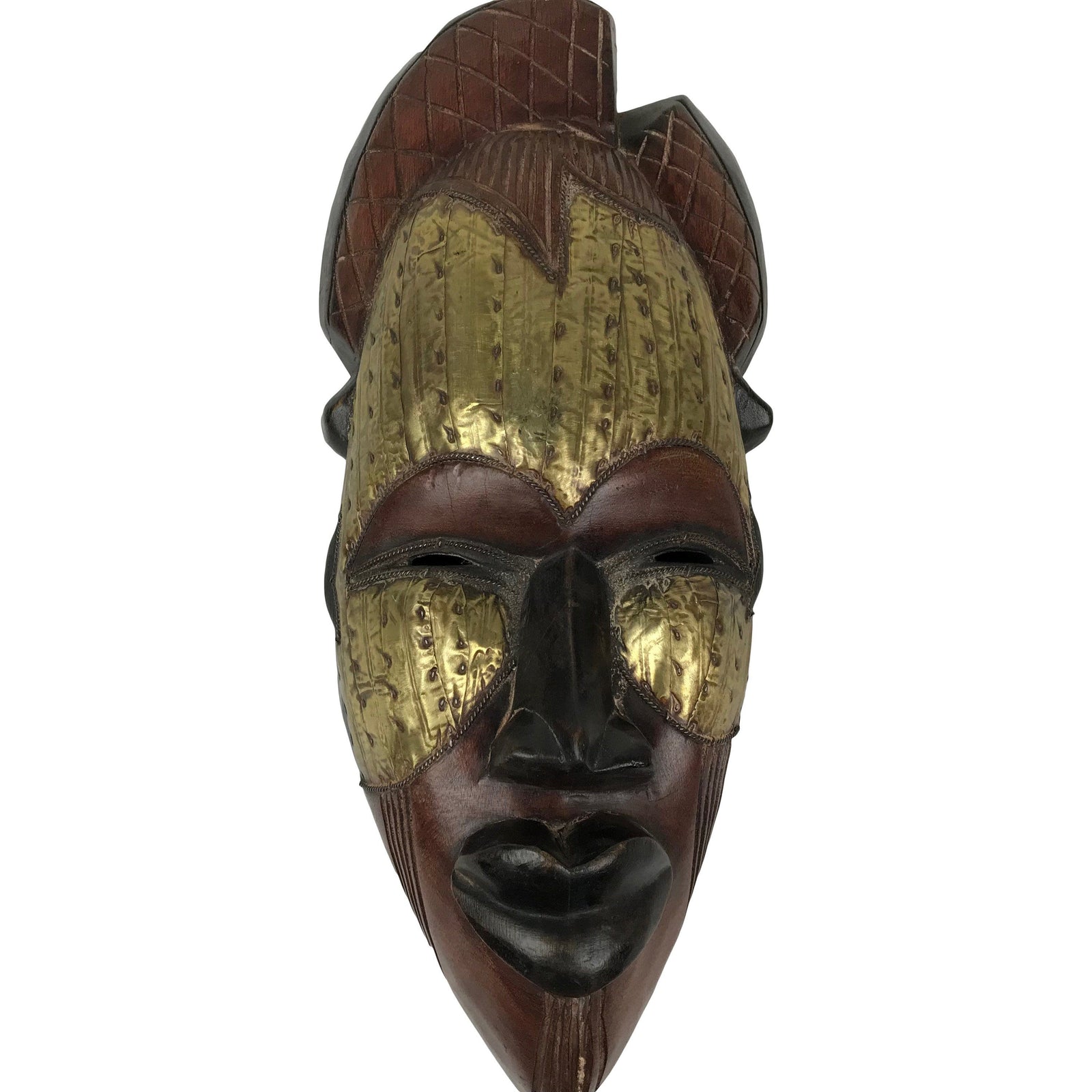 Tikar Tribe Hand Carved Bronze African Mask | Afrilege