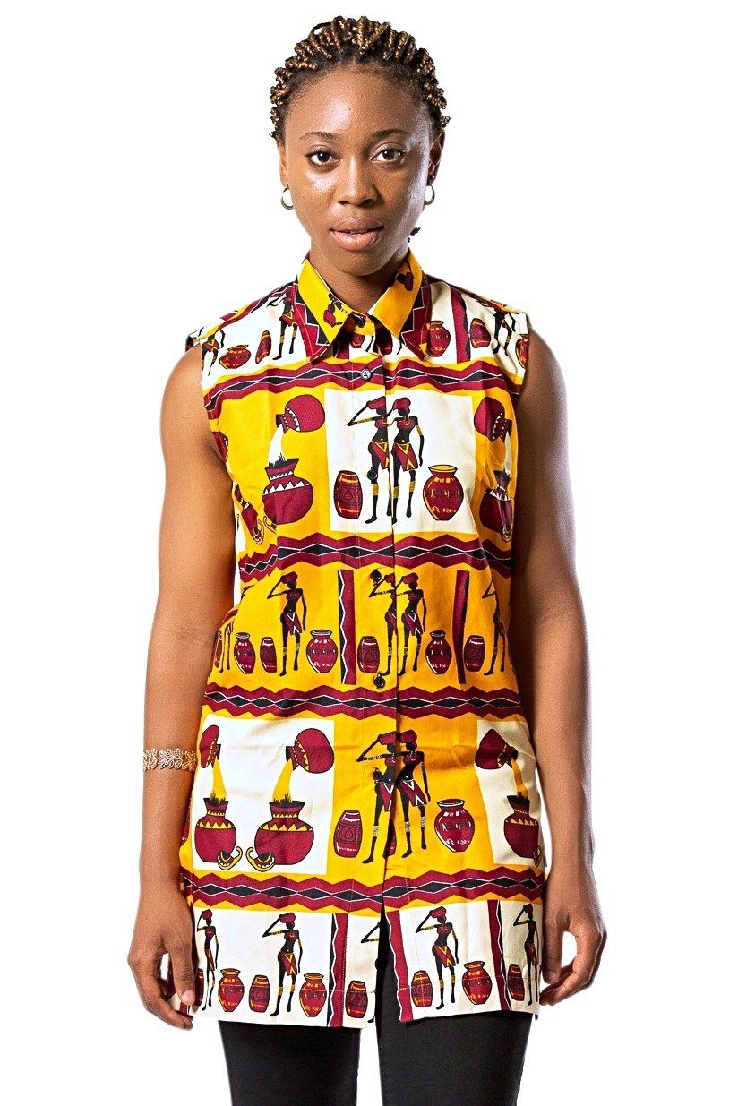 African Print Chike Women's Shirts | Afrilege