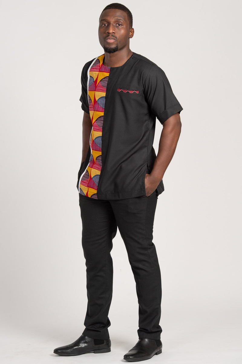 Arun Short Sleeves African Print Men Shirt | Afrilege