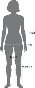 Womens Female Size Chart Bottoms