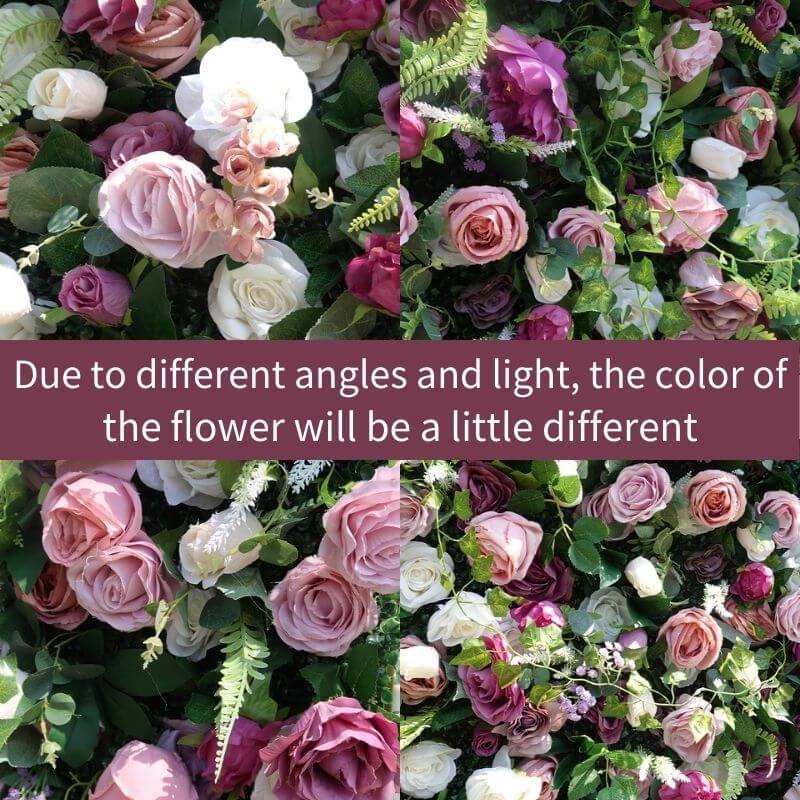 3D wedding purple and pink fabric artificial flower wall  is vivid and realistic from any angle.