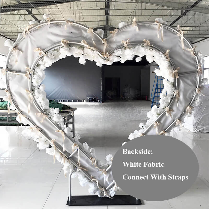 8ft white rose flower wall romantic atmosphere heart shaped wedding decoration is easy to install.