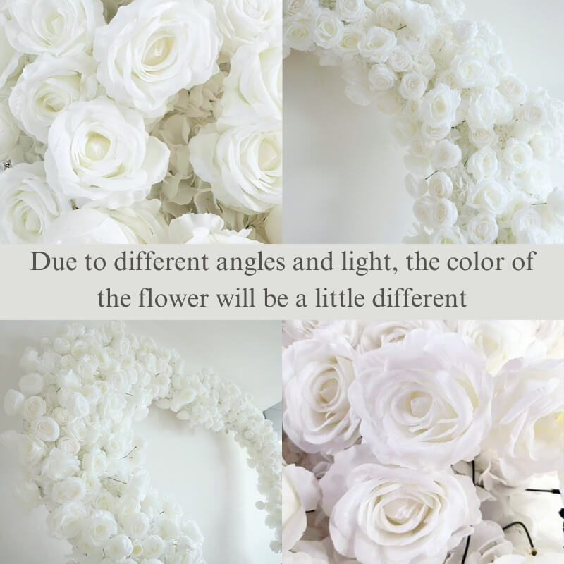 8ft white rose flower wall romantic atmosphere heart shaped wedding decoration is vivid and realistic from any angle.