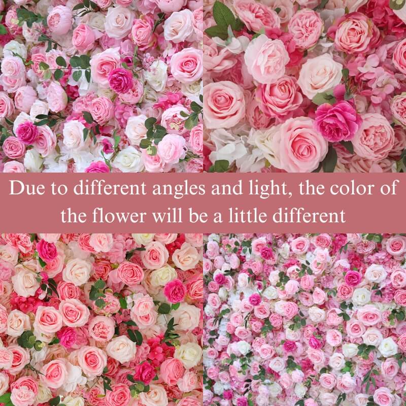 Pink rose flower wall backdrop is vivid and realistic from all angles.