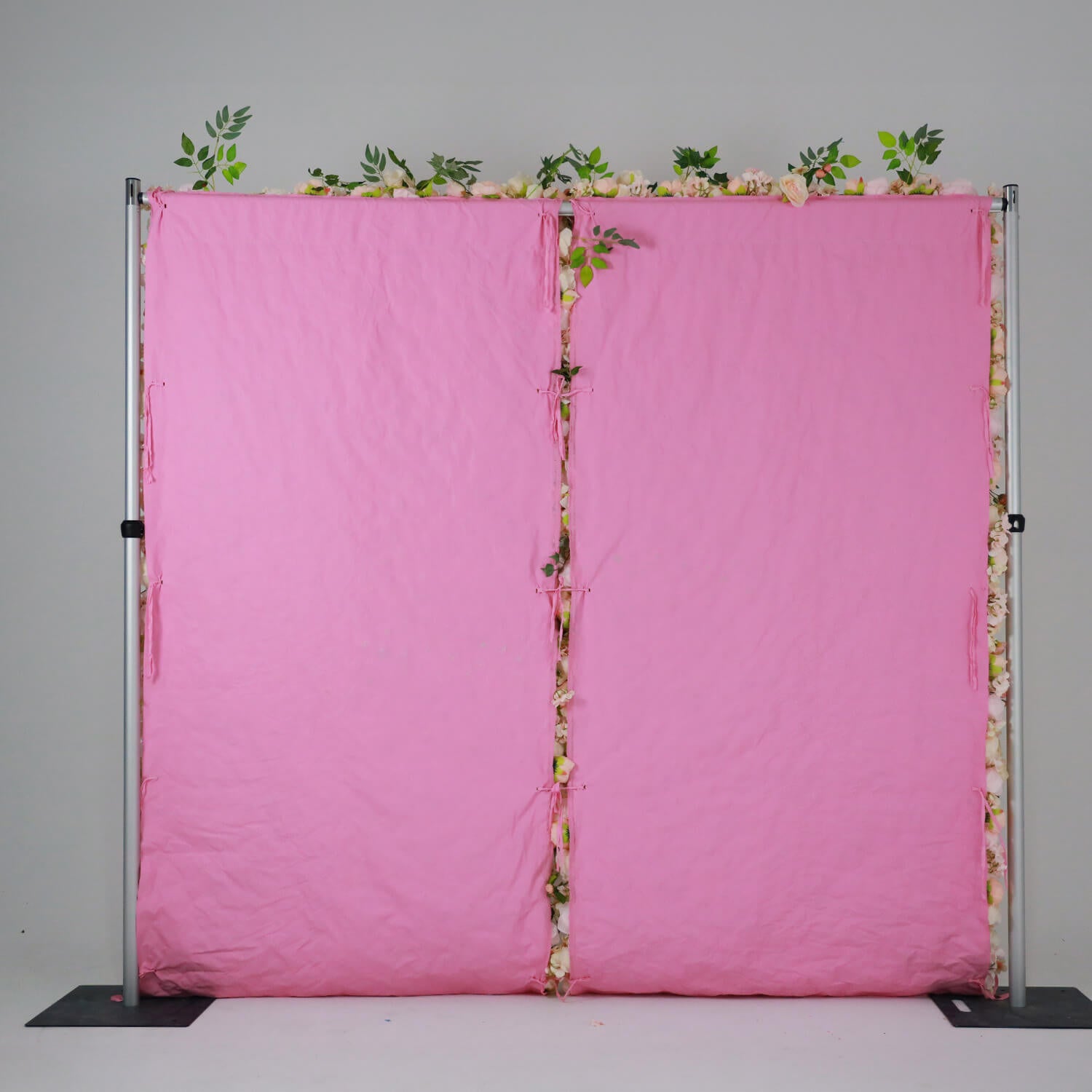 Pink roses flower wall backdrop is easy to install.