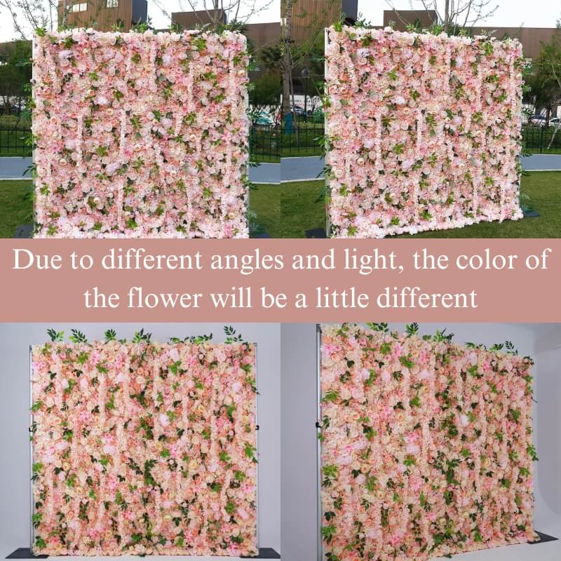 Pink roses flower wall backdrop is vivid and realistic from all angles.
