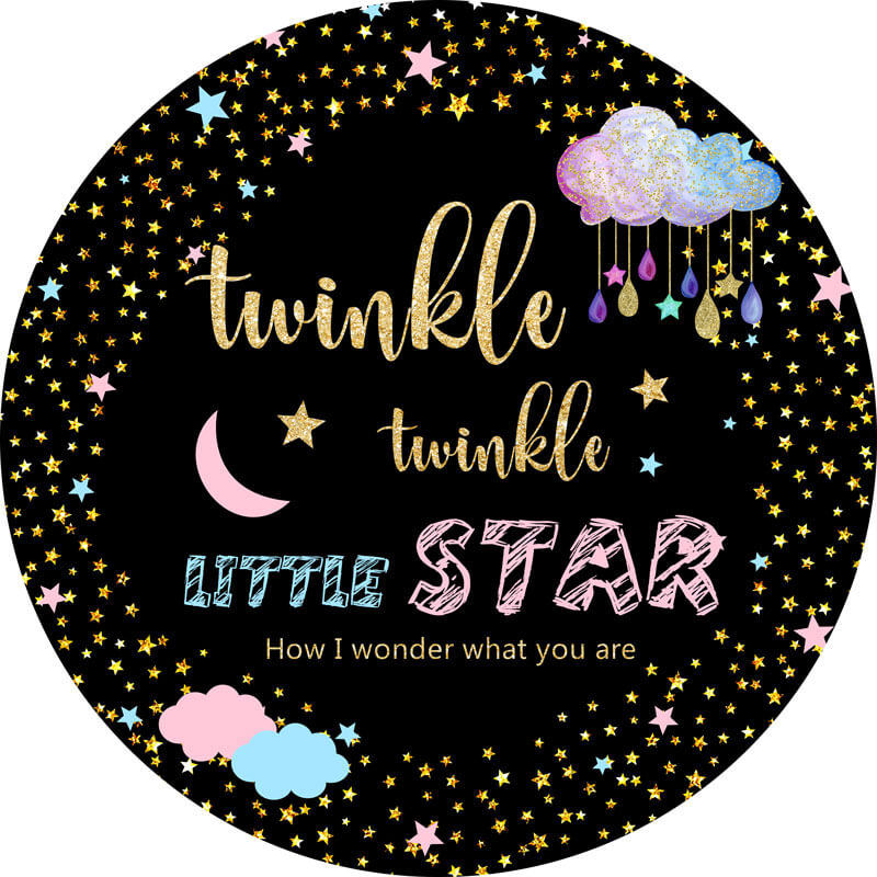 Twinkle Twinkle Little Star Round Backdrop | Birthday Party Decoration –  ubackdrop