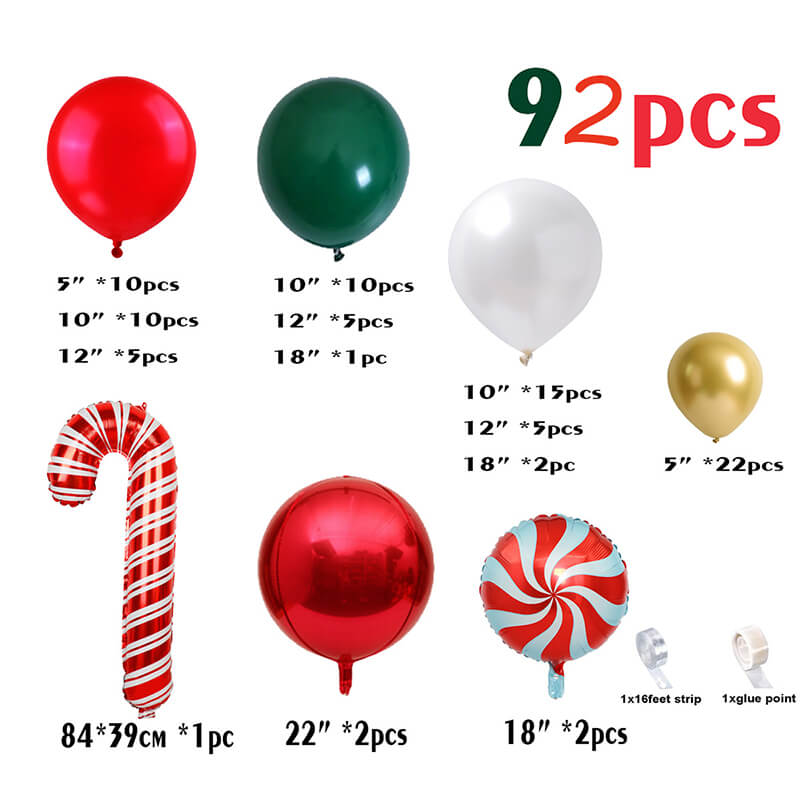 92 Pcs Christmas Balloon Garland Arch Kit – ubackdrop